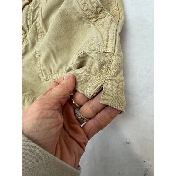 Aerie Khaki Shorts Distressed Chino Cargo Tan Pockets Sunshine - Size XS - Picture 6 of 10